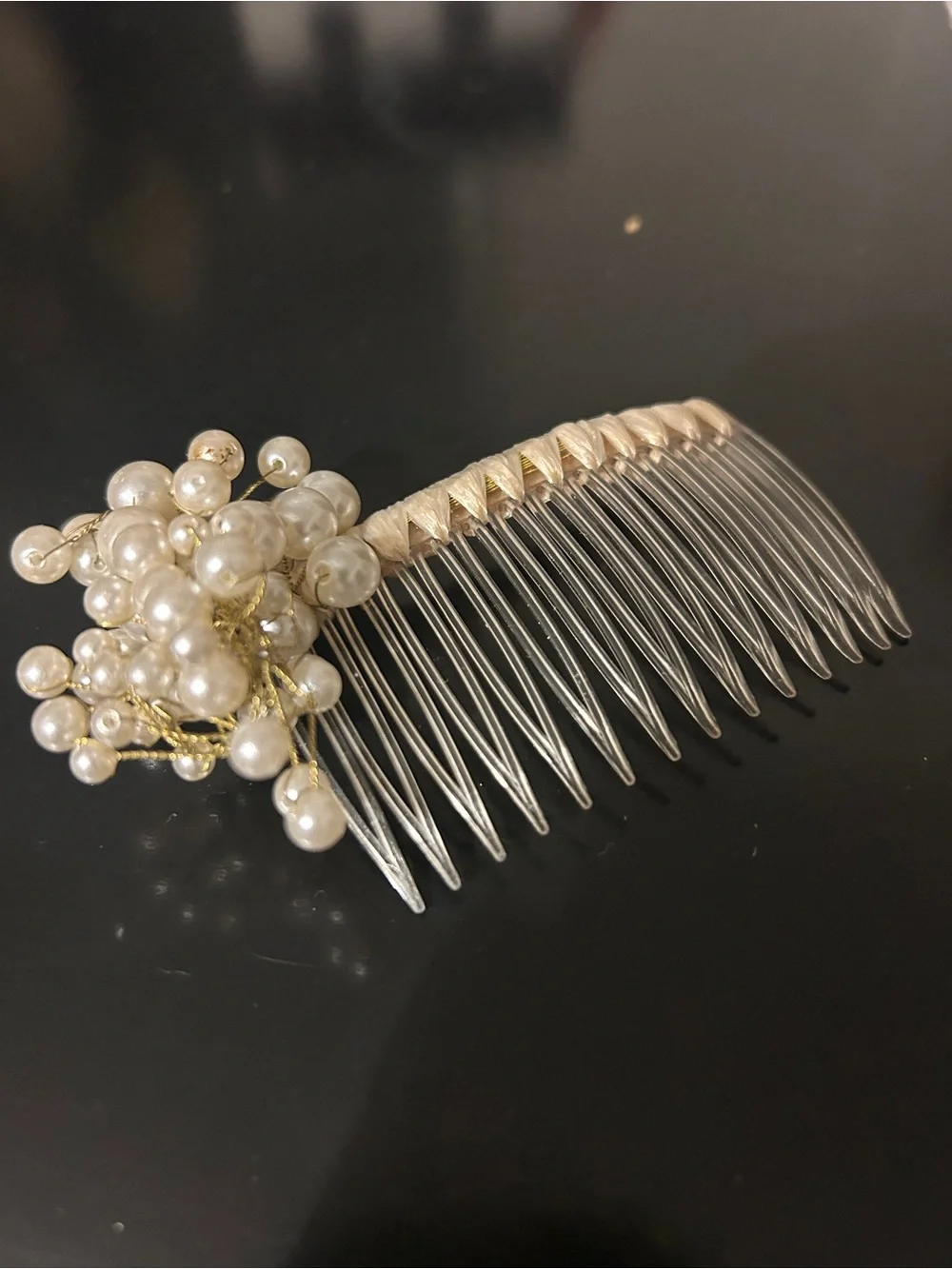 Vintage Pearl Cluster Hair Comb 1980s Bridal Hair Accessory Wedding Prom Updo